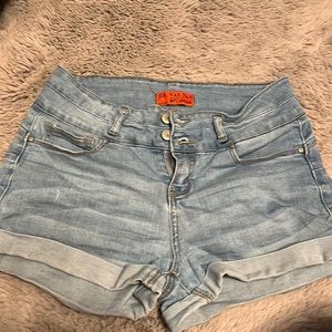Wax jean shorts